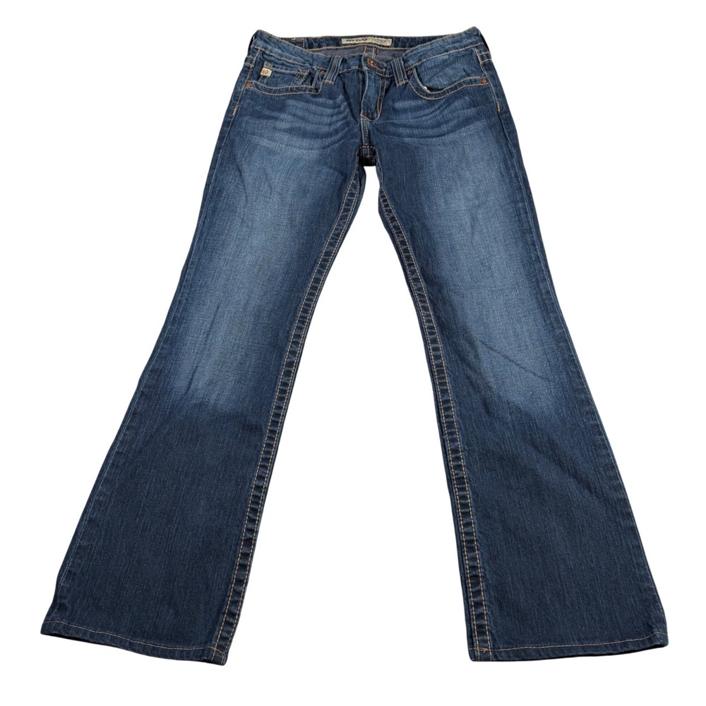 Big Star Casey Jeans Women 29R (FITS 30x28) Blue Low Rise Bootcut Embroidered